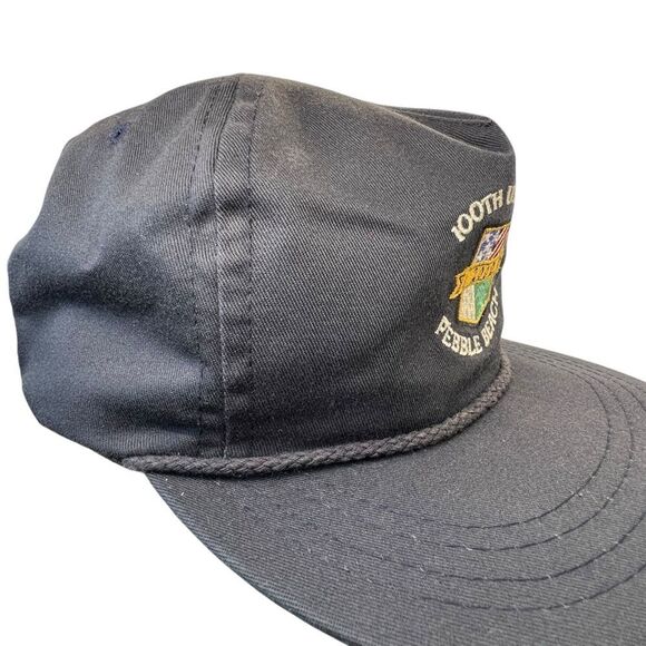 Vtg 2000 100th US Open Pebble Beach Golf Hat merch leather adjustable strap - Picture 11 of 14